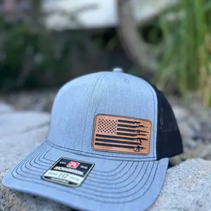 Armed American Flag leather patch hat | Patriotic | 2nd Amendment | Richardson 112 or Flexfit | Gift | Men's Hat