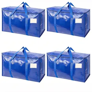 Extra Large Moving Bags Heavy Duty, Foldable Storage Bags with Zipper Closure & Reinforced Handles, Waterproof Clothes Storage Organizer for Moving Packing, Space Saving Closet Organizer, Reusable Moving Totes, Dorm Room Essentials, Travel Storage Bags