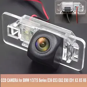 High Definition Rear View Camera for BMW Series 1, 3, 5, 7, E39, E53, E82, E90, E91, X3, X5, X6 with Night Vision for Reverse Parking, Operates on 12V, Without Battery