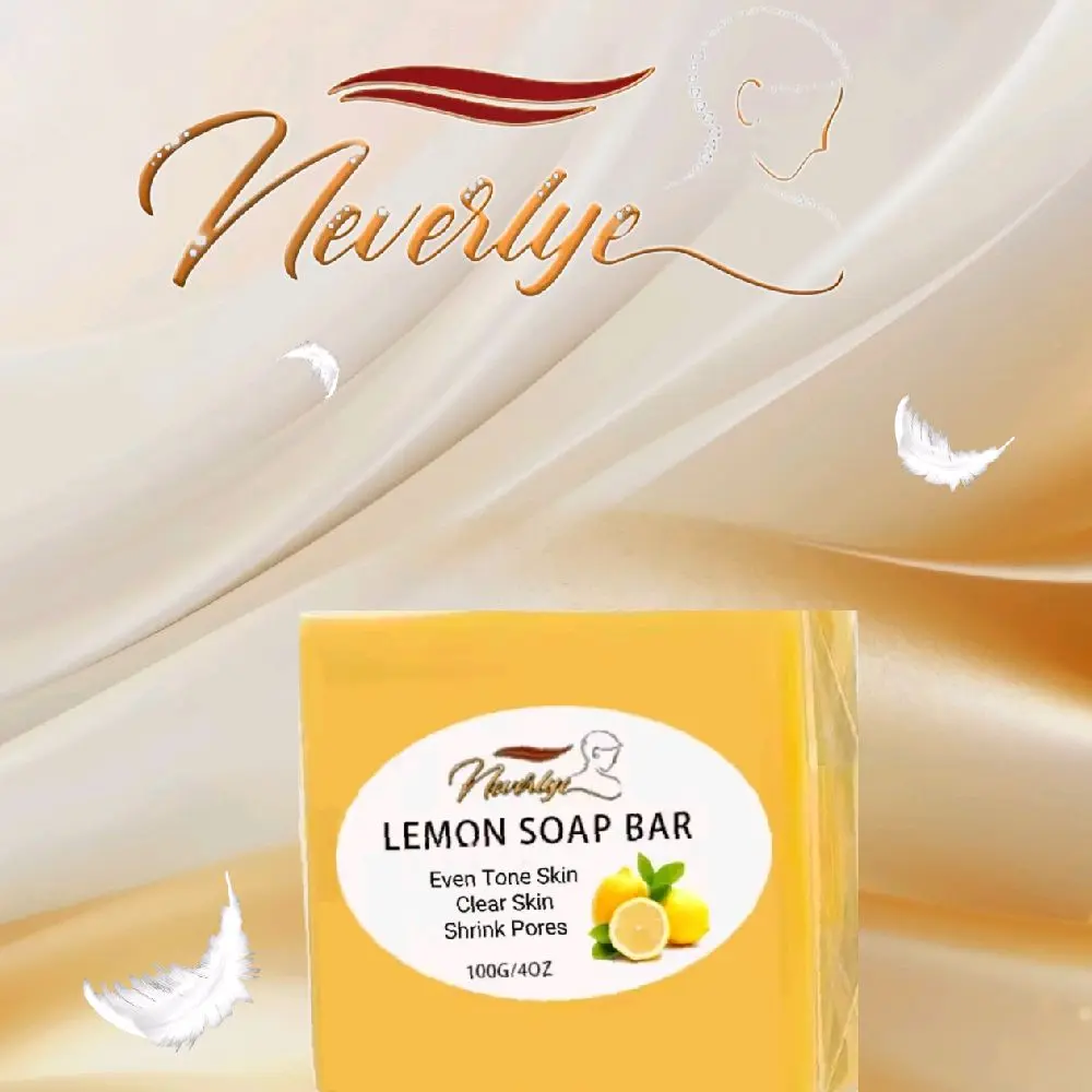 Neverlye Lemon Soap Bar - Even Tone Skin Clear Skin Shrink Pores - 150G - Natural Formula
