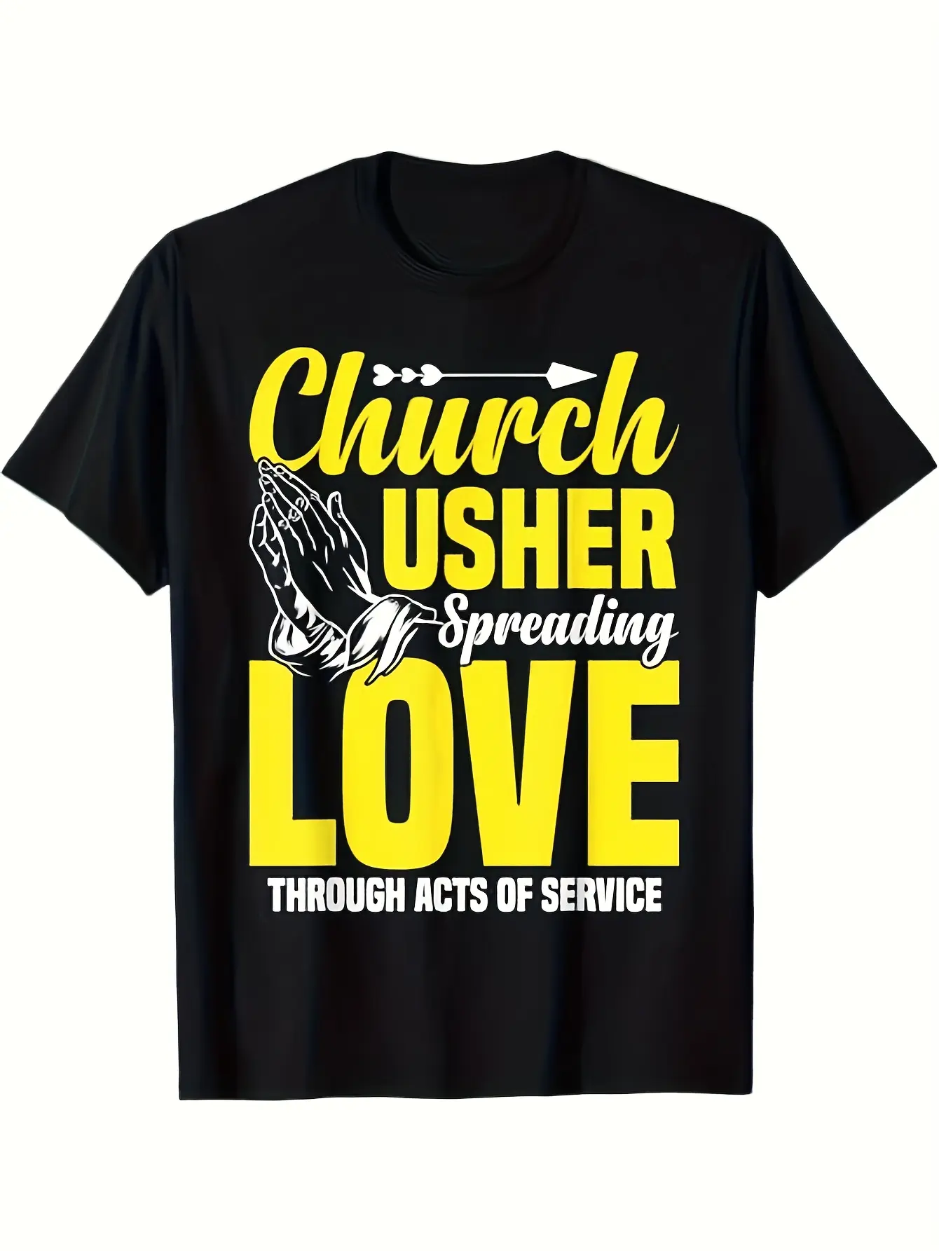 Men's  Women's Church Usher Graphic T-Shirt - 100 unisex soft cotton short sleeve t shirt, vintage graphic casual tee for men women teens, perfect birthday holiday gift for camping travel gym daily street  wear