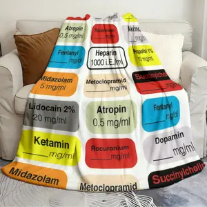 Casual Blanket Medical Drug Concentration Label Chart Durable and Spacious Quilts Suitable for living room bedroom warming blanket