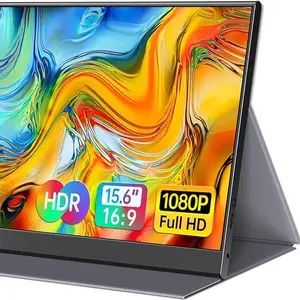 15.6inch Portable Monitor,1080P USB-C HDMI Second External Monitor for Laptop,PC,Mac Phone,PS,Xbox,Swich,IPS Ultra-Thin Zero Frame Gaming Monitor/Premium Smart Cover