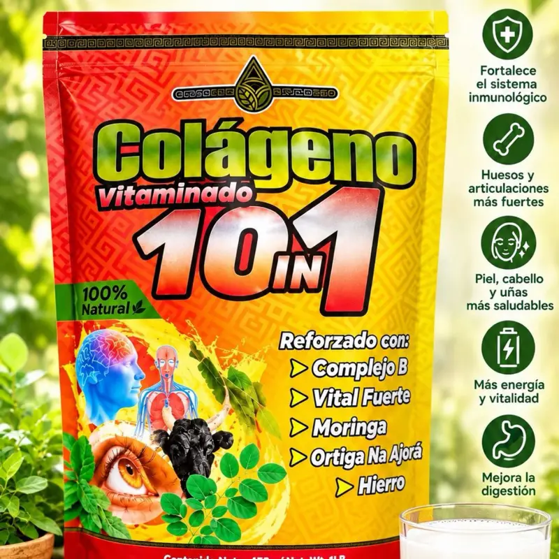 Colageno vitaminado 10 en 1… suplemento alimenticio Collagen Suplemento Fitness Dietary