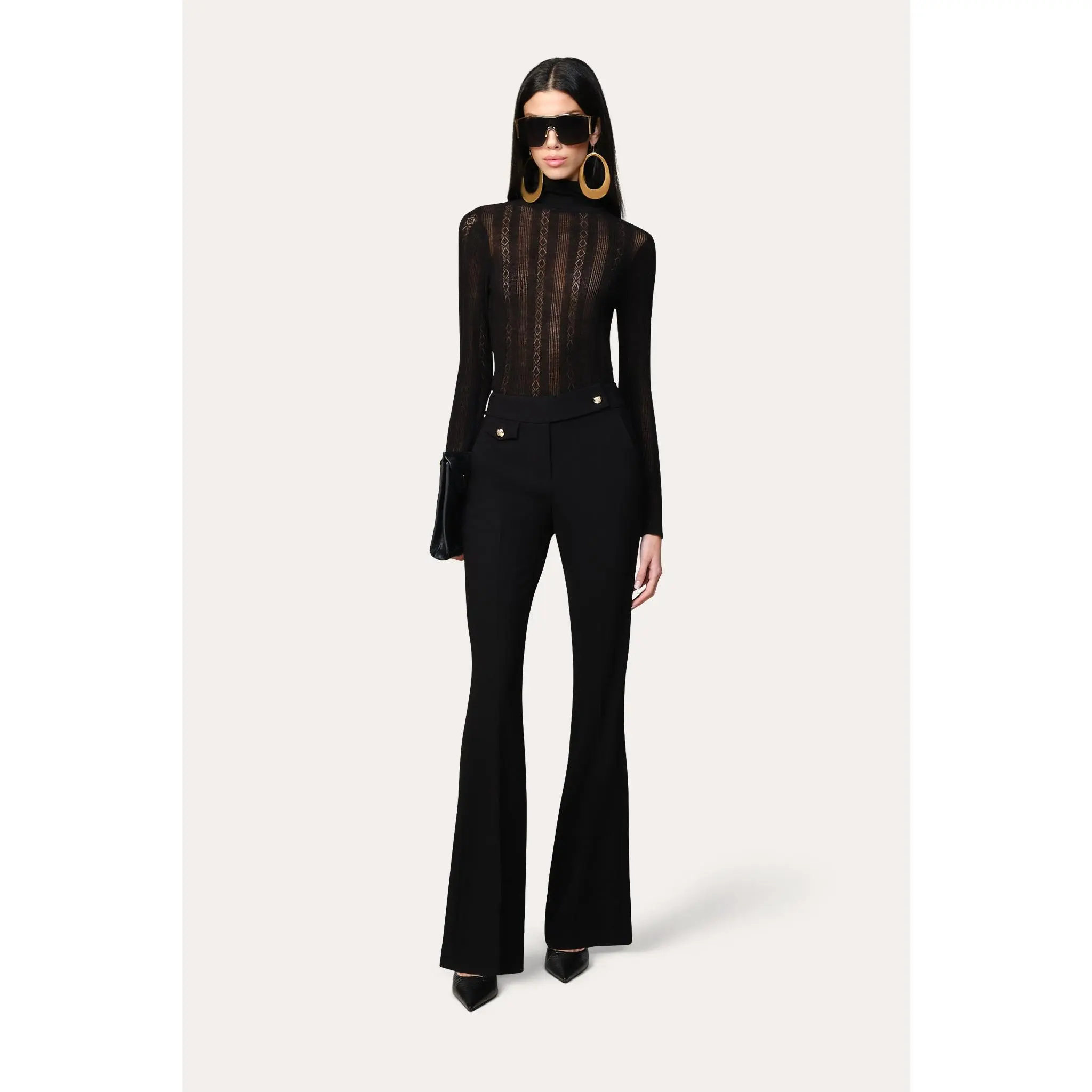 Silk Pointelle Turtleneck Sweater