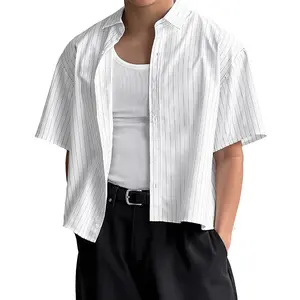 INCERUN Men's Fashion Short-Sleeve Casual Shirt. Simple, clean, stylish, and versatile. Suitable for everyday casual wear.