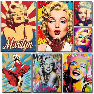 Hollywood Golden Age Icon M-Marilyn M-Monroe Poster Poster Waterproof HD Self-Adhesive Stickers Fade-Proof Wrinkle-Resistant Wall Decor Living Room Bedroom Dormitory Cafe Bar Background Wallpaper Decoration Gifts
