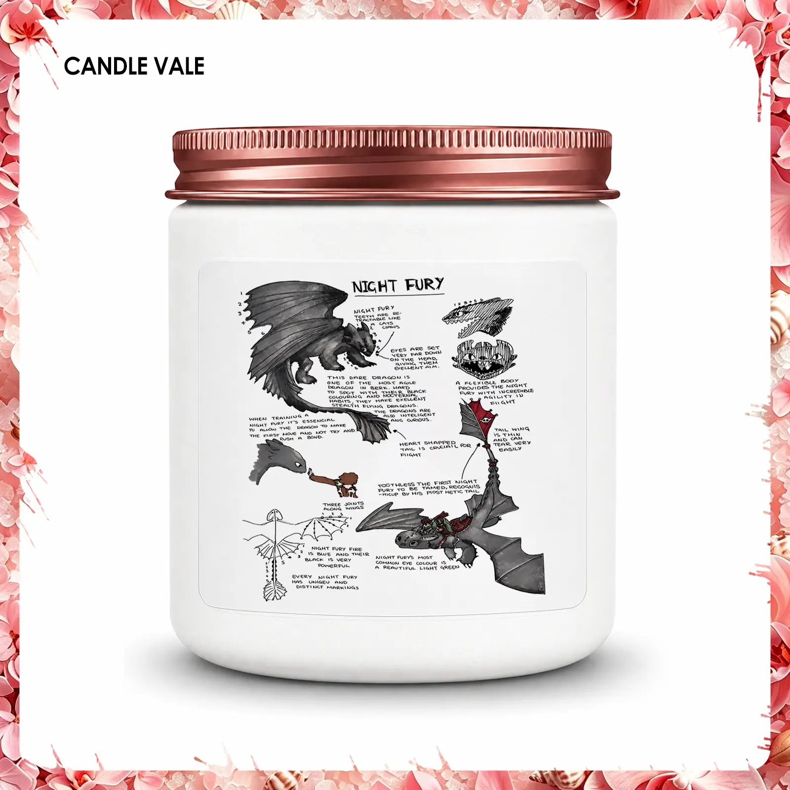 1Pc Handmade Soy Candle with Black Dragon Sketch Illustration, Floral Fragrance Aroma Scent Freshener, Fantasy Gift for Dragon Lovers, Bedroom Home Decor