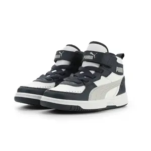 Little Kid's Puma Rebound JOY AC PS White-Gray-Club Navy (374688 42)