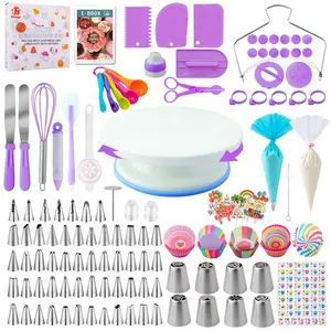 Cake Decorating Kit 356-Piece Turntable Squeezing Set Pastry Bag Ideal for Baking Enthusiasts Daily Home Baking Ornaments Decoration