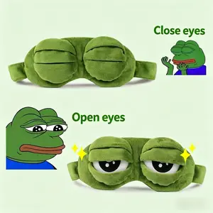 3D Sad Frog Sleep Eye Mask, Adjustable Elastic Strap, Soft Plush Fabric, Light Blocking Blindfold for Travel, Nap, Office & Home, Unique Gag Gift for Meme Lovers,summervibes