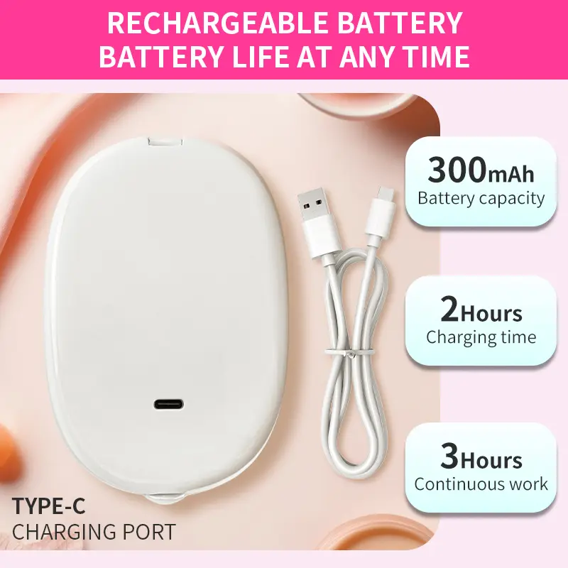 S.W.us Luxury White Elegant Compact Mirror - 1 Pack Rechargeable LED Light Mirror with USB Port, Eco-Friendly, Wide View, True Lighting, Touch Control, Lightweight, for Her Purse, Home Decor Accessory, Backpack, Gym Bag, Birthdays