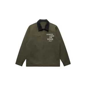 9LIVES Slogan Canvas Cord Jacket