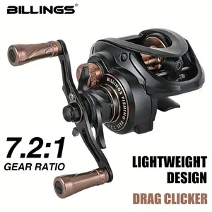 BILLINGS AX200 Series 7.2:1 Gear Ratio 13LB Max Drag Baitcasting Reel, 4+1 Ball Bearings,Fishing Reel for Freshwater Saltwater, Outdoor Fishing Accessories, Fishing Supplies, Fishing Gear Set, Saltwater Casting Reels