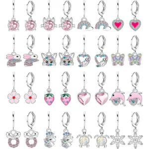 CASSIECA 16Pairs Hypoallergenic Earrings Set for Girls Women 316L Surgical Stainless Steel Leverback Dangle Huggie Hoop Earrings Jewelry for Sensitive Ears - Small/Cute Silver/Gold