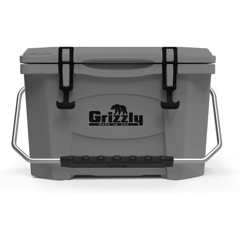Grizzly 20 Cooler | 20 qt Ice Chest Durable Rotomolded Insulated | Made in USA | Warranty for Life | For Beach Boat Camping Fishing Hunting | G20