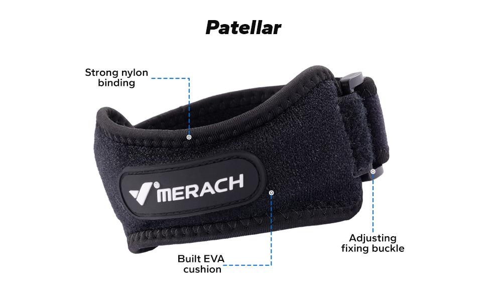 MERACH Adjustable Patellar Brace, Patella Belt, Sports Knee Sleeve - Pain Relief, Tendon Stabilization for Jumper's Knee, Tendinitis - Multi-Sport Use Ideal for Basketball, Running Summervibes MERACH Adjustable Patellar Brace, Patella Belt, Sports Knee Sleeve - Pain Relief, Tendon Stabilization for Jumper's Knee, Tendinitis - Multi-Sport Use Ideal for Basketball, Running Summervibes
