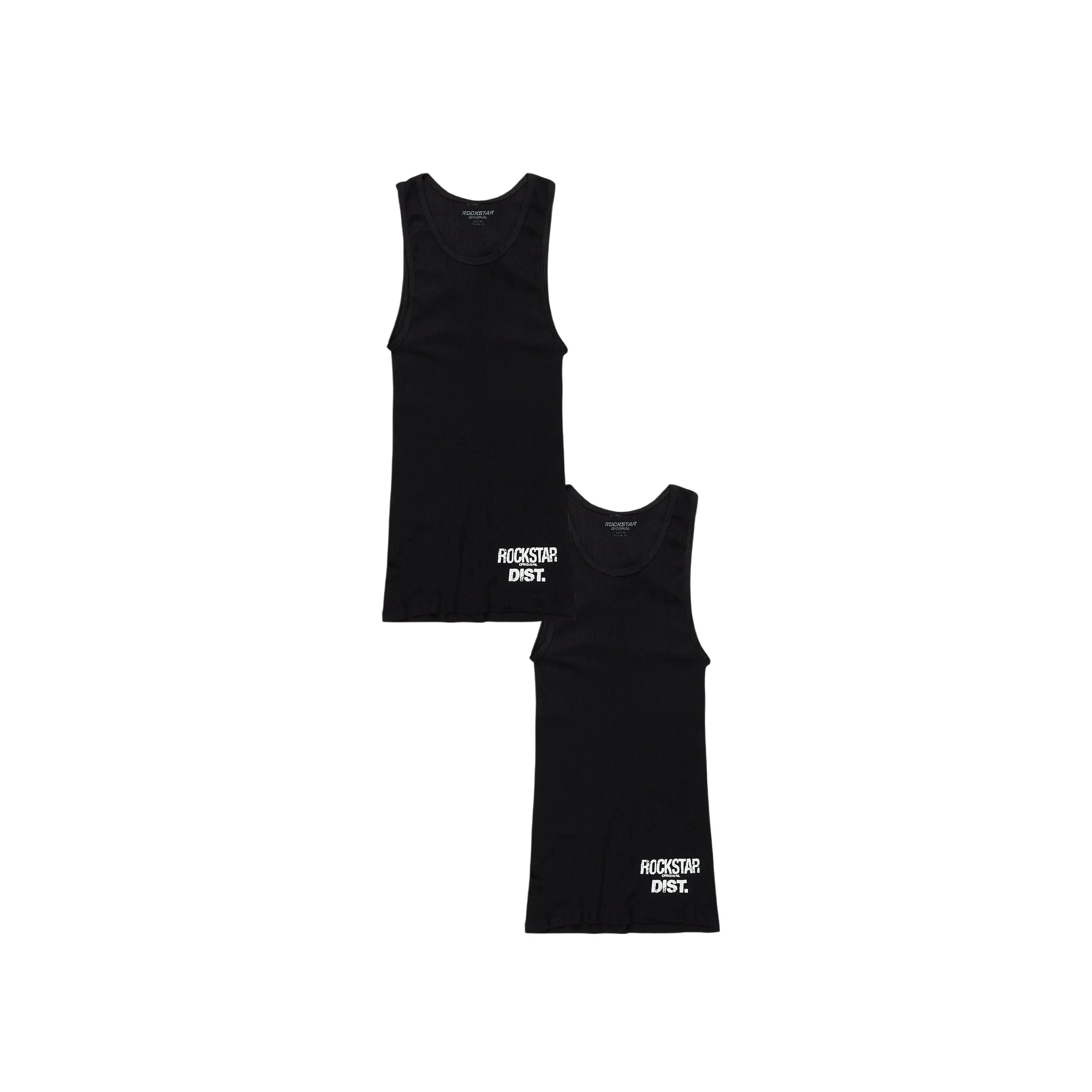 Mens Basic Black Tank Top - 2 Pack