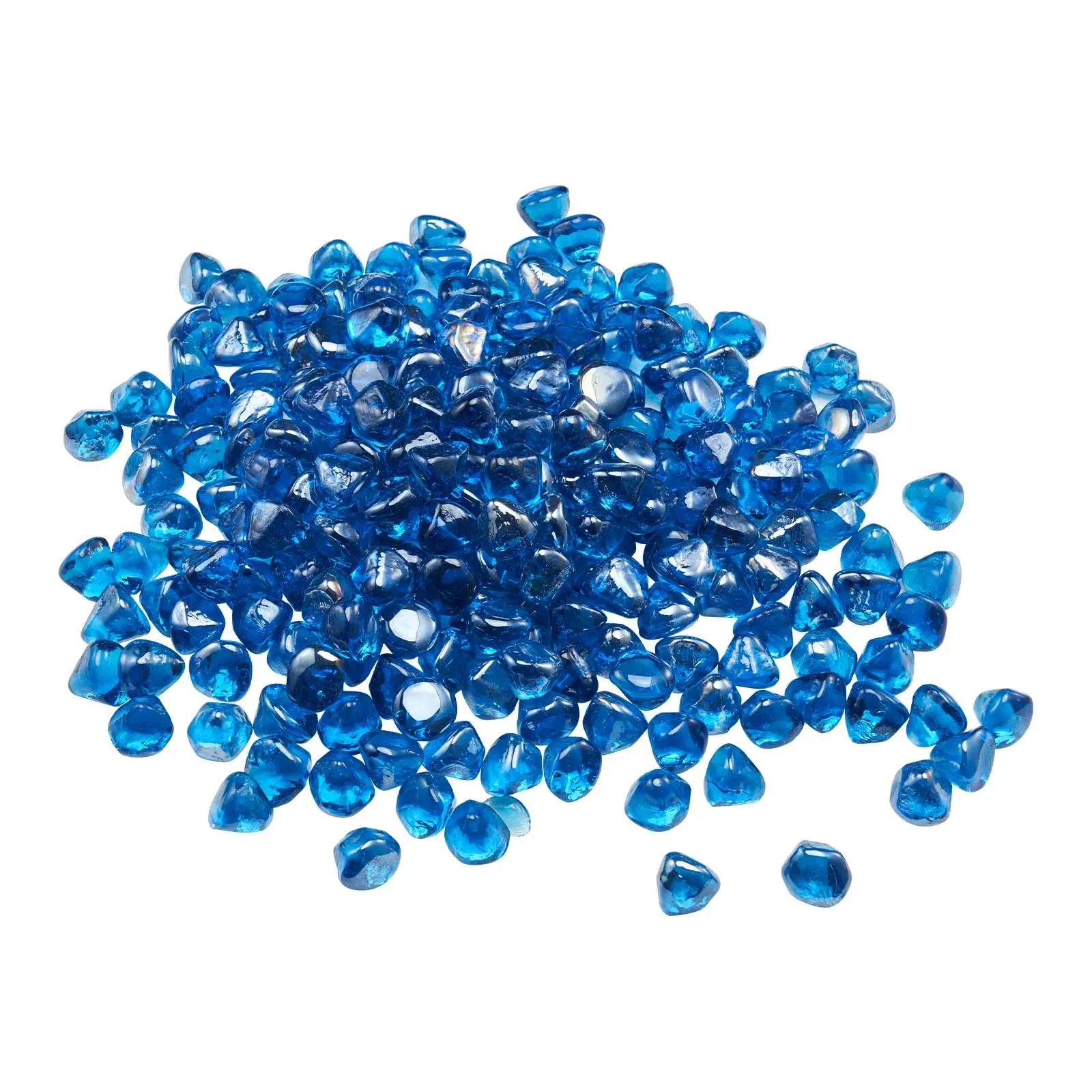 【SummerFinds】VEVOR Fire Glass, 10LBS / 4.5KG High-Temperature Resistant Fireplace Rocks, 1 Inch / 25.4 mm Reflective Firepit Glass Diamond Beads, High Luster Stone Landscaping for Fire Pit Table, Caribbean Blue, Outdoor Fire Pits, Patio Fire Pit