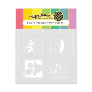 Square Postage - Pansy Stencil