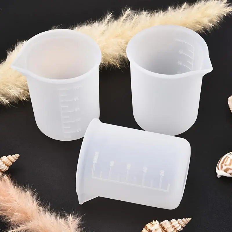 Silicone Measuring Cup, 5 Counts/set Clear Liquid Measuring Cup with Handle, Multifunctional Measuring Cup for Baking Cooking, Measure Cups, Kitchen Gadgets, Kitchenware, Kitchen Measuring Utensils
