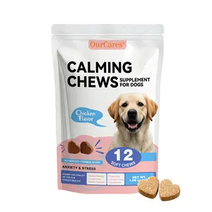 OURCARES Calming Bites for Dogs, Dog Composure &Calming Chews, Relief 12 Soft Chew Pet Treats for EverydayStress Support