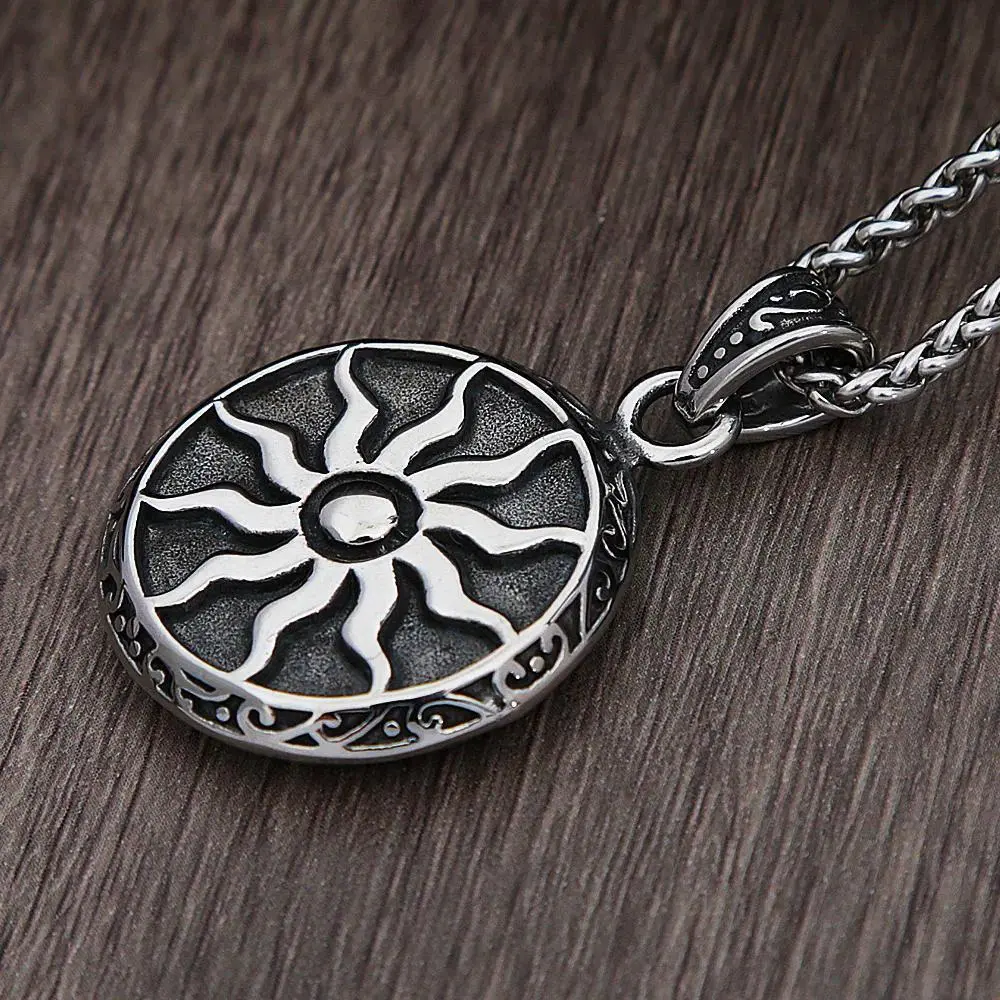 Vintage Greek Mythology Sun God Apollo Stainless Steel Pendant Necklace - Chain & Link, Never Tarnish, 1-3days Delivery, Daily Wear Jewelry Gifts for Men, Female Punk Fashion Amulet