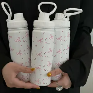 Bow Insulated Stainless Steel Water Bottle, 20oz Double Wall Thermal Thermos Cup for Office Outdoor Home, Birthday Valentine Mother's Day Gift, Drinkware