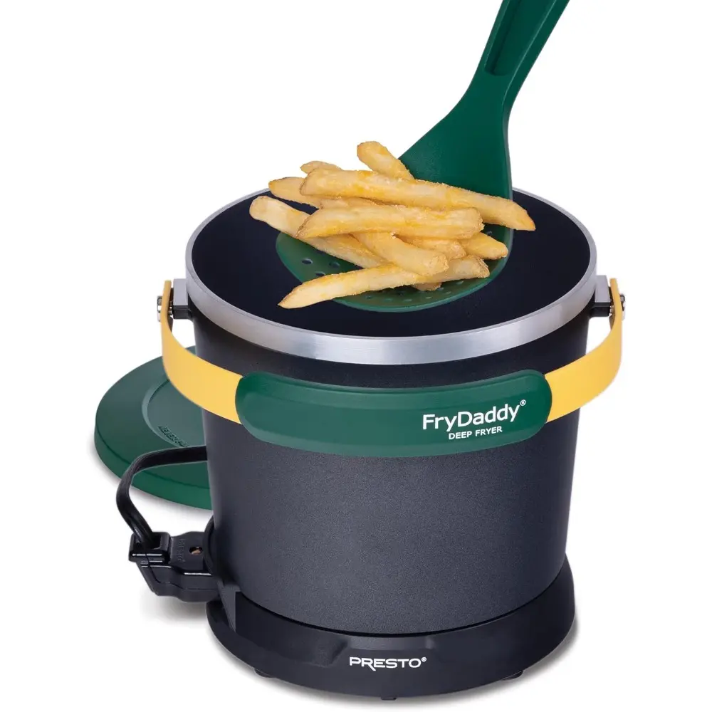 Electric Deep Fryer - Countertop Oil Fryer, Home Use, Green/Gold Color, Model 05427, Home Deep Fryer