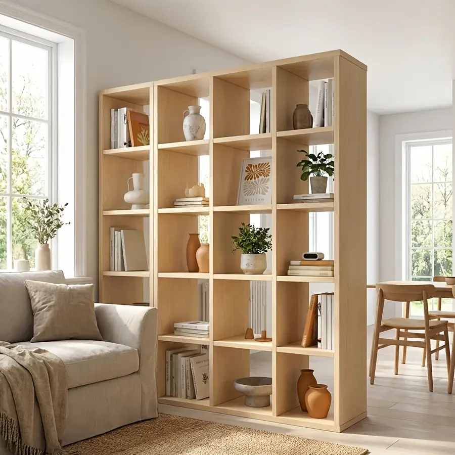 2/3/4/6/8/9 Thick Frame Bookshelf, Open Back Panel Cube Storage Cabinet, Floor-Standing Bookshelf with Anti-Tip Kit, Wooden Open Display Rack for Living Room, Bedroom, Study, White/Chocolate Open Bookshelf, with Open Back