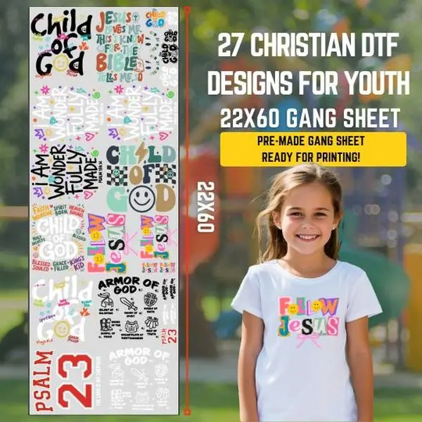 27 Christian DTF Designs for Youth