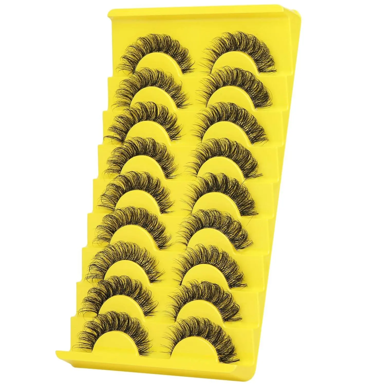 False Eyelashes Russian Strip Lashes D Curl Wispy Natural Look Faux Mink Lashes Like Eyelash Extension Fluffy zanlufly Transparent Band Cat Eye Fake Eyelashes Pack Makeup Cosmetic