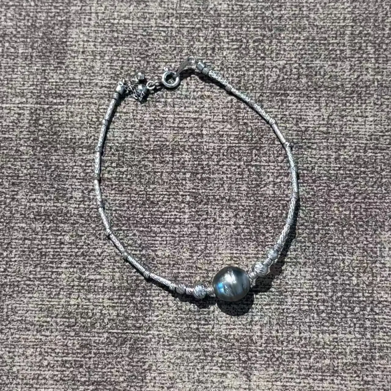 BR30039 Single Tahitian Pearl Bangle Bracelet -S925