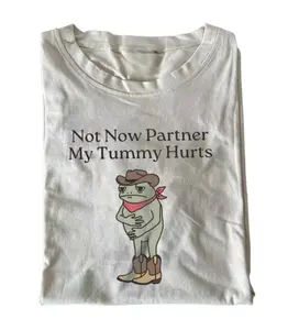 The Not Now Partner My Tummy Hurts T-shirt, Cotton Unisex T-Shirt, Crew Neck, Menswear Top, Womenswear Top Underwear Streetwear