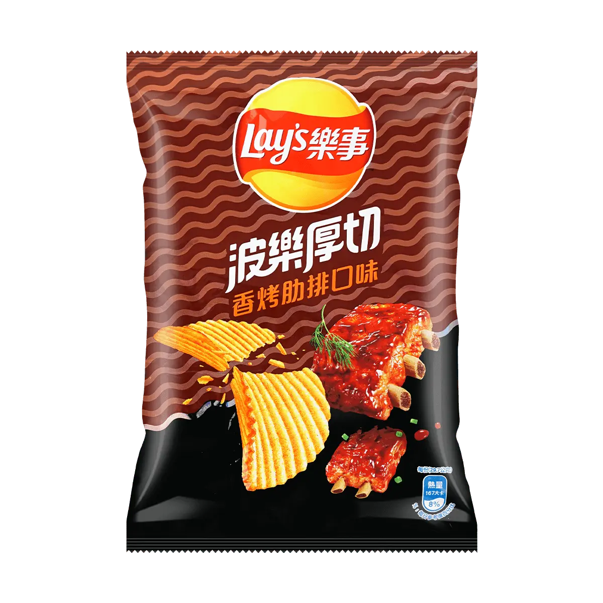 Lay's Taiwan Roasted Rib Flavor Thick Cut Potato Chips 59.5g - Authentic Taiwanese Snack