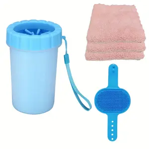 New 2025 Quick & Simple 5-piece Pet Paw-cleaning Cup Set Muddy Paw Washing Kit for Cats & Dogs with Easy to Clean Design Groom Tools.