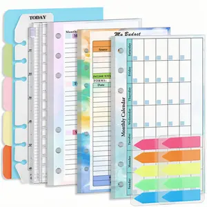 7-Piece Budget Binder Refill Set, Colorful Monthly & Weekly Planner, Budget Planners, Zipper Bag, Ruler, Arrow Stickers, Cash Wallet Management Tool