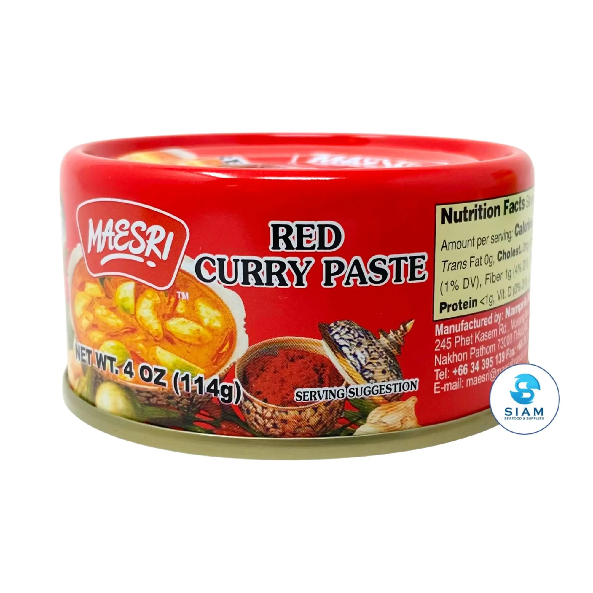 MaeSri Red Curry Paste, Vegan & Gluten-Free (4 oz) น้ำพริกแกงแดง แม่ศรี