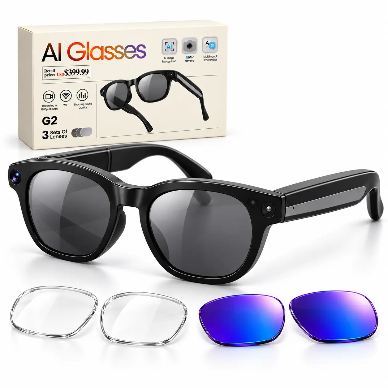 G2 SMART AI RECORDING GLASSES G2 SMART AI RECORDING GLASSES
