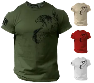 Eagle Flag USA Men T Shirt Patriotic Army Style Tee Casual Cotton