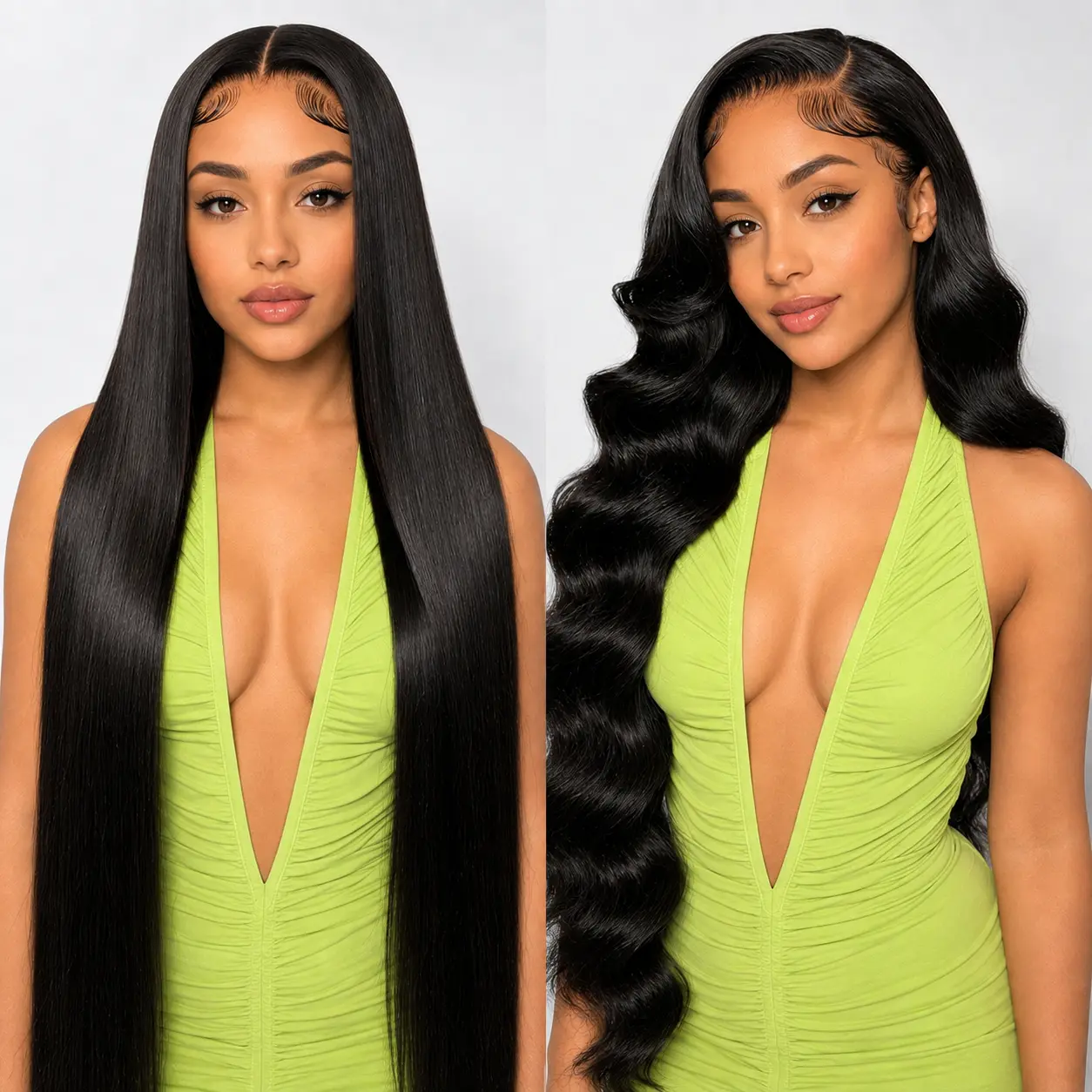 [Live sale] Straight + Body Wave Human Hair Combo, Multiple Color Options, Soft Silky Smooth Texture, Full Thick Ends, Tangle-Resistant & Low Shedding, Versatile Human Hair Extensions for Sew-In & Custom Hairstyles for Women