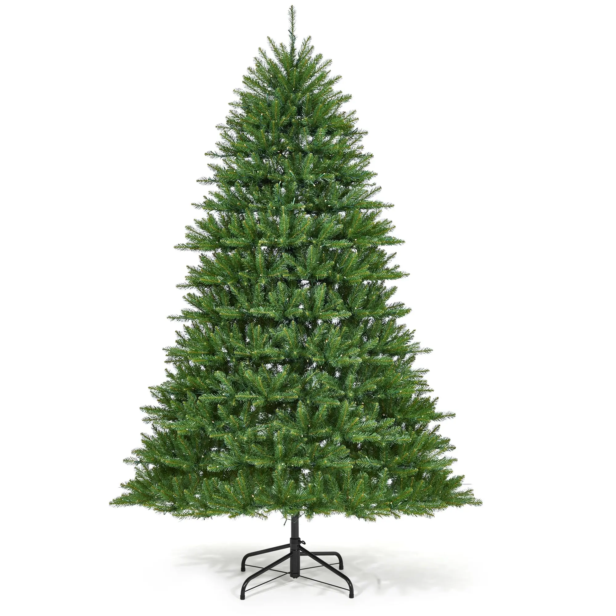 GARVEE 6FT Pre-Lit Christmas Tree with Premium Spruce Hinge Design and Foldable Metal Frame, Easy Setup for Living Room, Office Party, and Festive Seasonal Celebrations