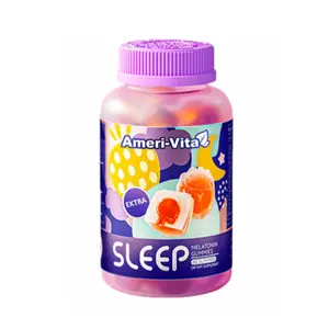 Ameri-Vita Sleep Gummies for Adults 3mg Melatonin 50mg GABA Gluten-Free Sugar-Free Strawberry Flavor 60 Count Natural Sleep Support Supplement