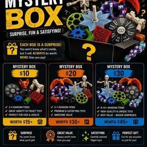 Mister Box Magic Box, Anxiety Fidgets Stress Relief Toy with Fidget Stones, Sensory Bundle for Stress Relief Fidgeting
