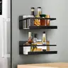 MECHEER 2 Pack Magnetic Spice Storage Rack Organizer with Hooks for Kitchen and Refrigerator,Kitchen Gadgets,Home Organization Improvement Shelf