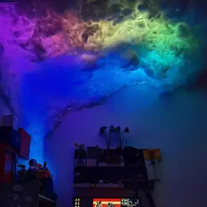 Lights for Ceilings 3D Thunder Clouds Light, RGB Music Syncing Ceiling Cloud Light, DIY Kits Infrared Remote Controls  Modern Mood Lighting Adjustable RGB Lighting Flexible Neon Decorativ,summervibes