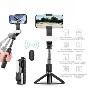 QAML 1-Axis Handheld Gimbal Stabilizer with Selfie Stick Tripod & Wireless Remote for iOS & Android Devices Compact Portable Design for Smooth Video & Photo Capture - Phone II Wall - Aluminium, Alloy type-c smartphone Magnetic Multifunctional