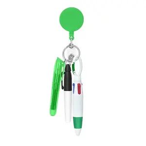 Nurse Pen Set, 1 Set Including Retractable Ballpoint Pen & Highlighter & Marker & Id Badge Holder, Essential Supplies for Nurses and Medical Professionals
