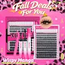 Milybest 100D Manga Lash Cluster Kit - 10-18mm Natural D Curl Cosmetic Dramatic Eyelash Extension Set with Bottom Clusters, Waterproof Bond & Seal, Glue, Tweezer, Weeklydeals TikTok Shop Stockup Makeup Products