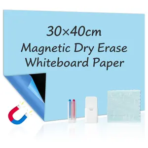 Removable & Reusable Magnetic Whiteboard Stickers, Self-Adhesive Minimalist Design, Ideal for Kids' Rooms, Home Offices, Includes 1 Box, 2 Crayons, 1 Cloth, Whiteboard Set